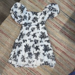 White and black flower dress